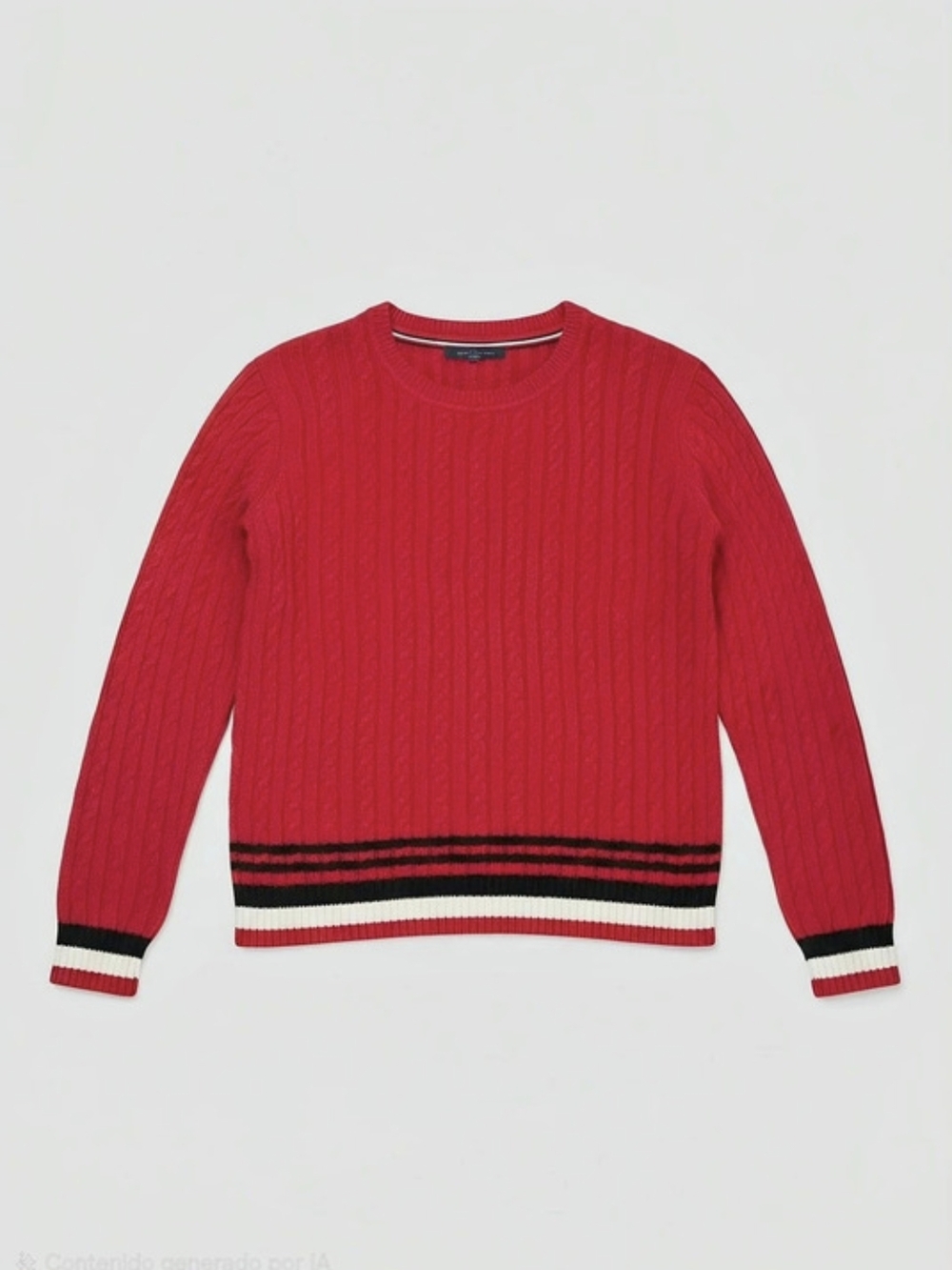 Tommy Hilfiger Cotton Cable Knit Crewneck Sweater Cable Knit Sweater in Red XL